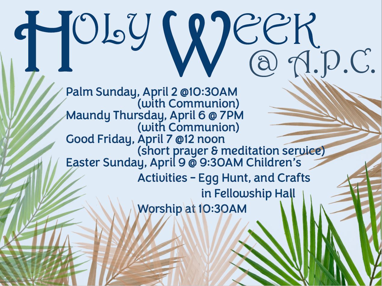 Holy Week 2023 Schedule